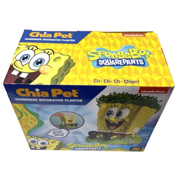 Chia Pet Sponge Bob - Handmade Funny Decorative Terracotta Planter Yellow NEW - Picture 9 of 12